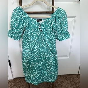 Pretty little thing green mini dress, size: US 4